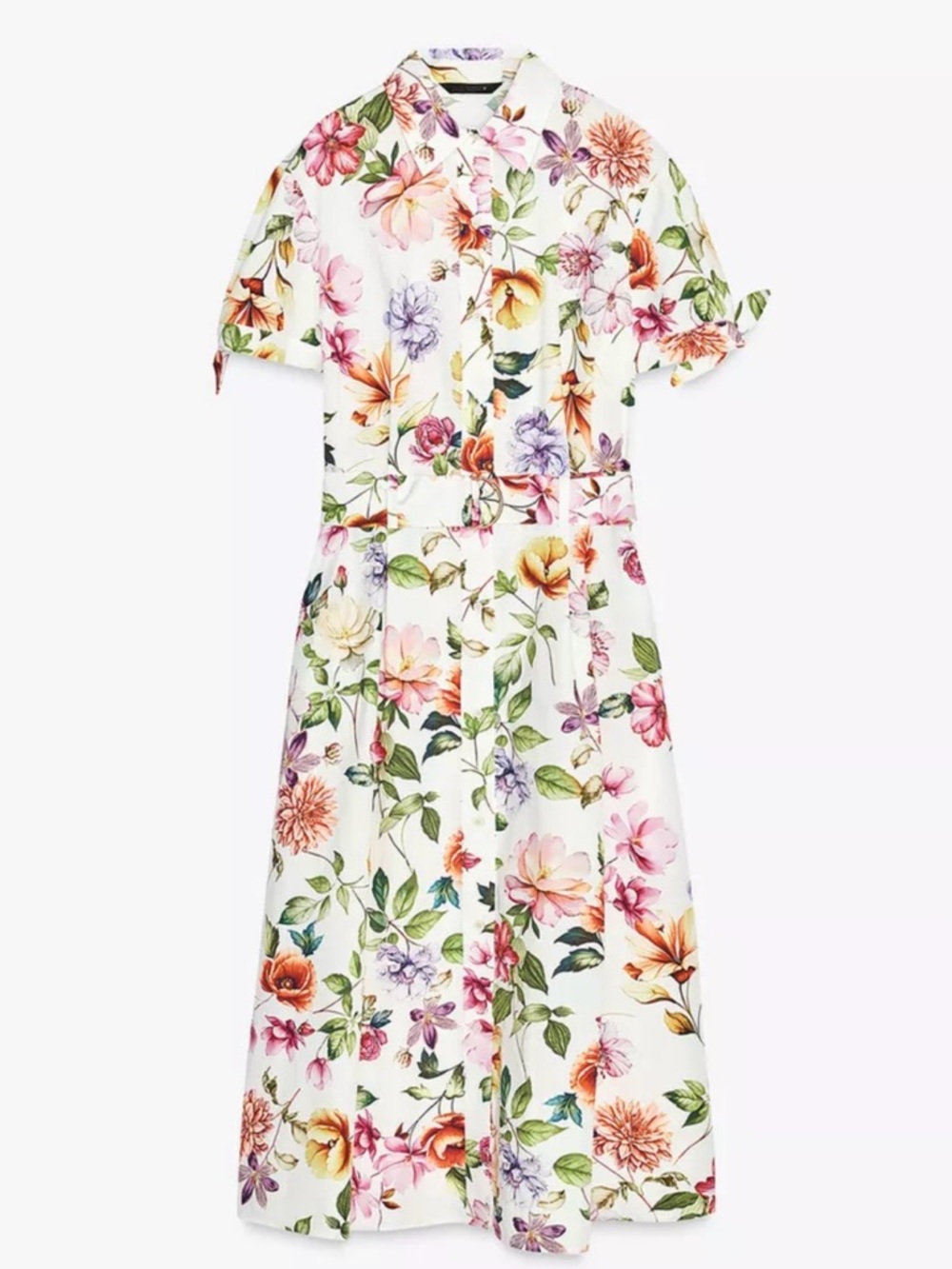 NEVER WORN - Floral Button-Front Midi Dress